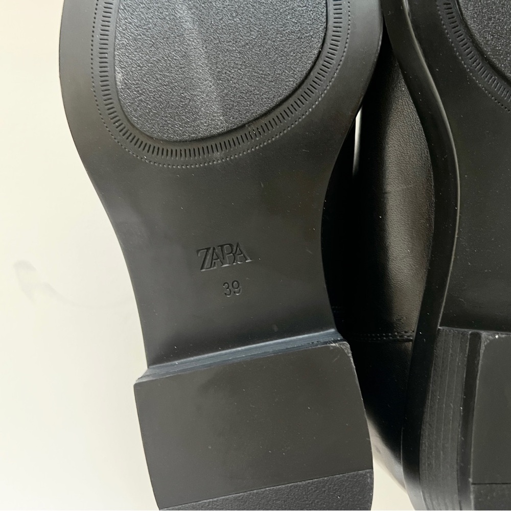 Zara black knee high equestrian riding flat boots - Picture 10 of 11